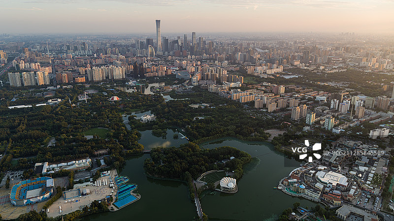 北京朝阳公园航拍图片素材