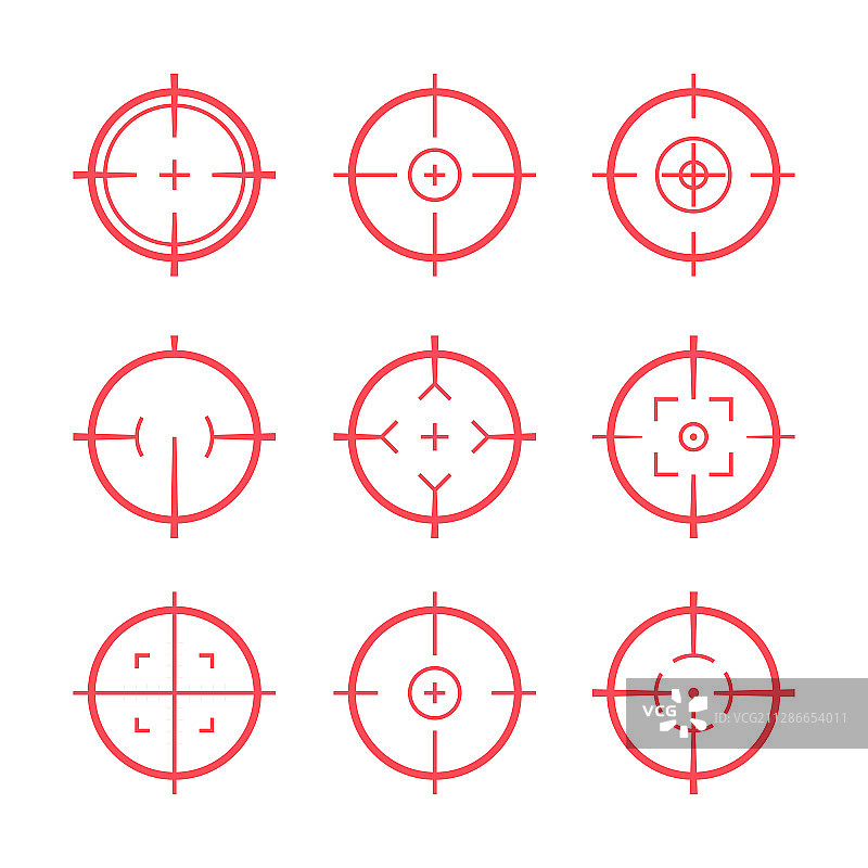 目标瞄准图标军事设置十字准线目标图片素材