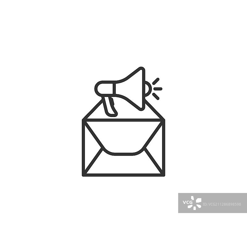 信封通知图标在平面风格的电子邮件图片素材