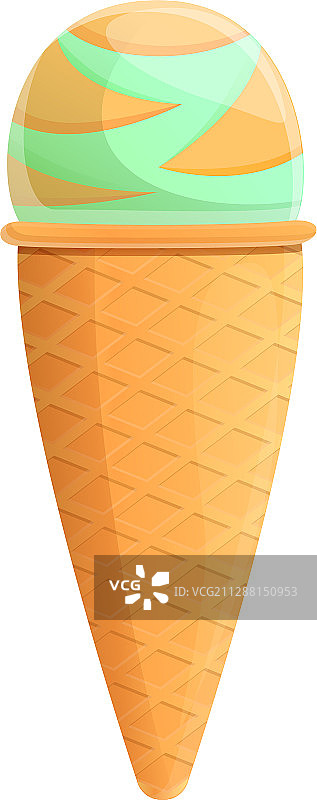 薄荷冰淇淋图标卡通风格图片素材