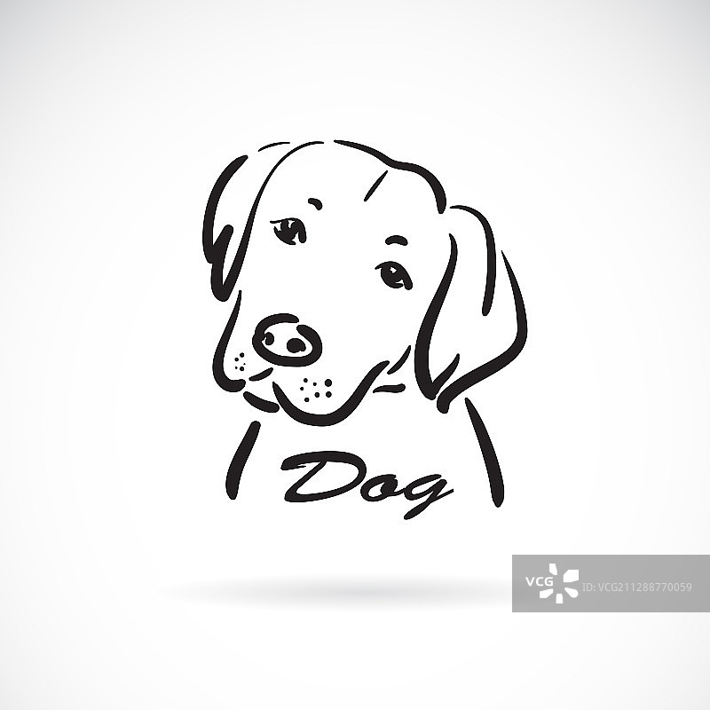 一个狗头设计的白色背景动物宠物图片素材