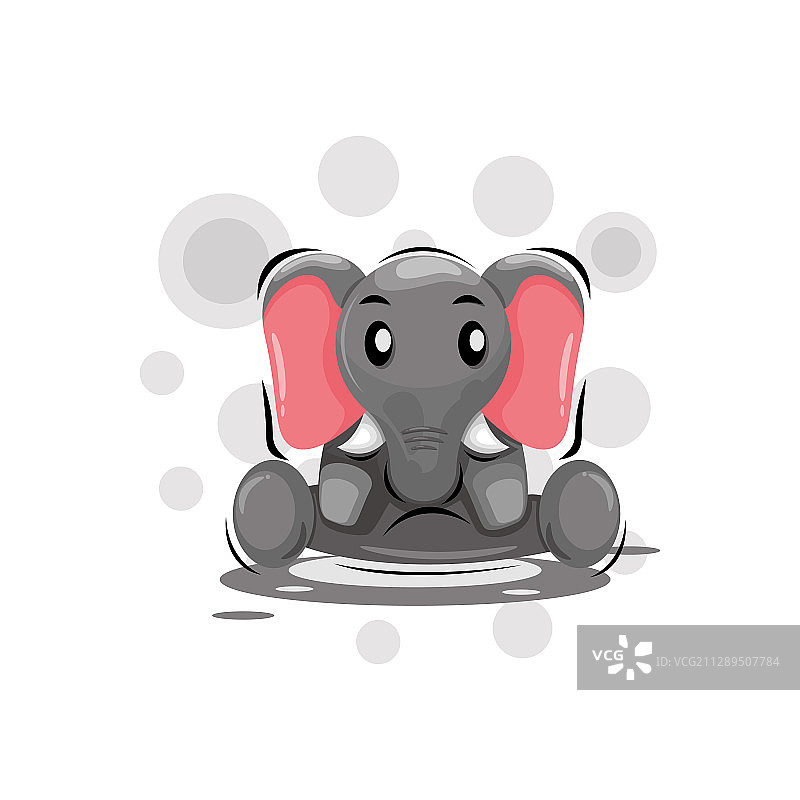 可爱的大象吉祥物卡通设计图片素材