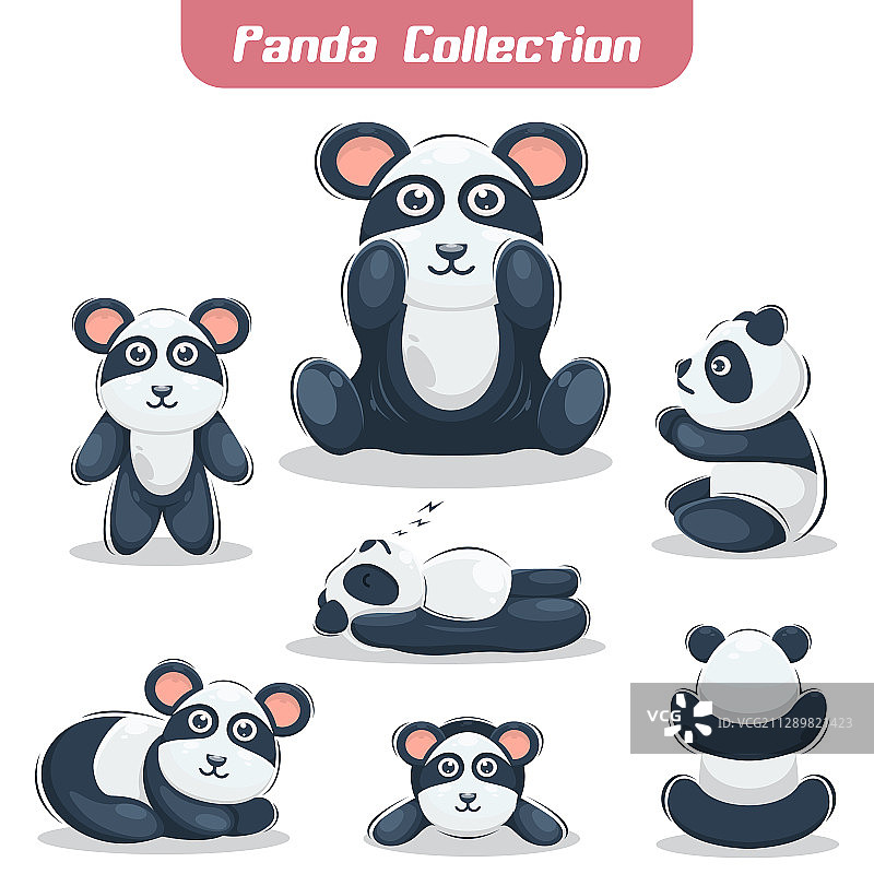 可爱的熊猫吉祥物设计精品系列图片素材
