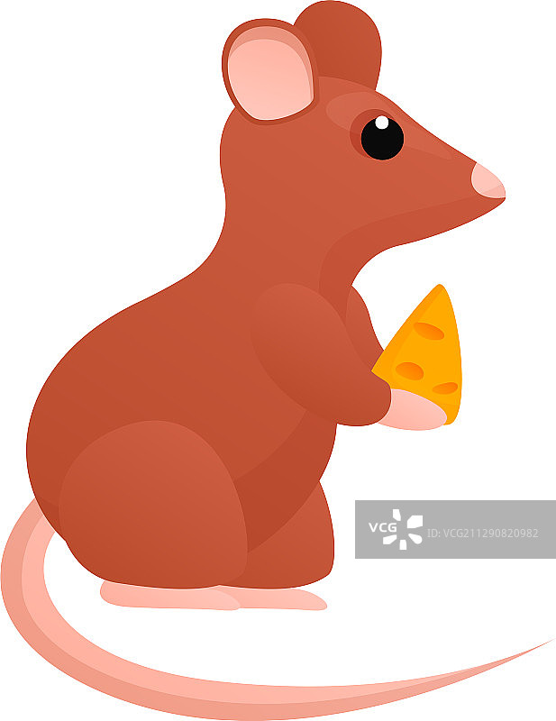 老鼠奶酪图标卡通风格图片素材