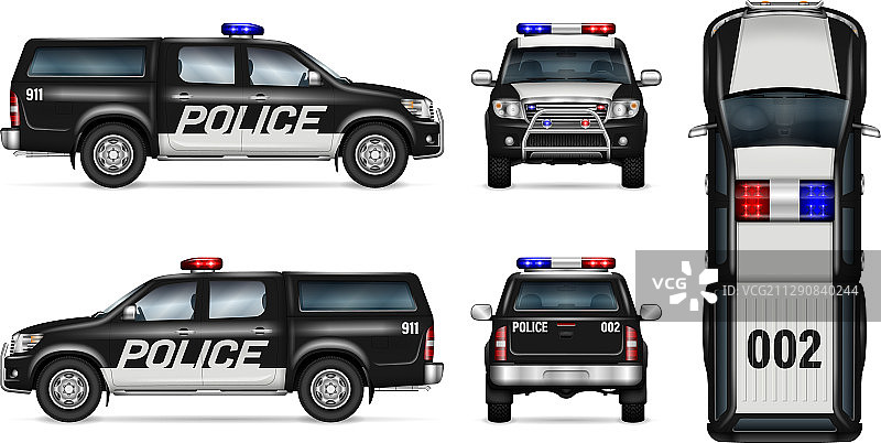 警察皮卡车模型图片素材