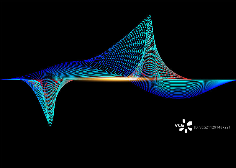 抽象的彩色波浪元素用于音乐设计图片素材