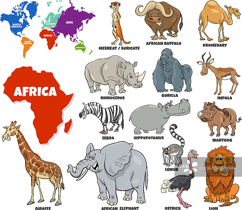 非洲动物教育集图片素材