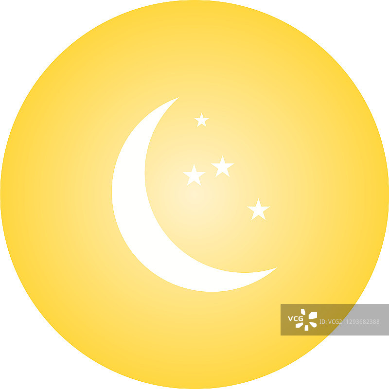 独特的月亮和星星字形图标图片素材