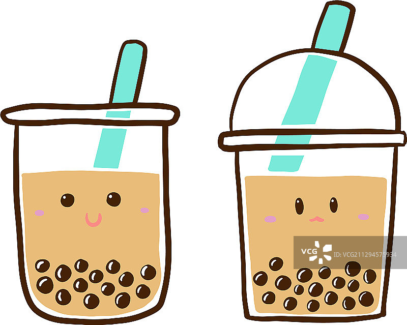 奶茶奶茶涂鸦logo设计图片素材