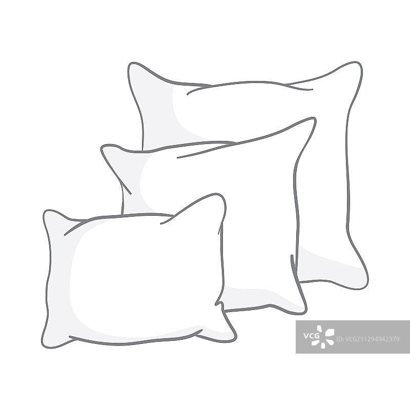 素描枕头艺术枕头孤立的白色枕头图片素材