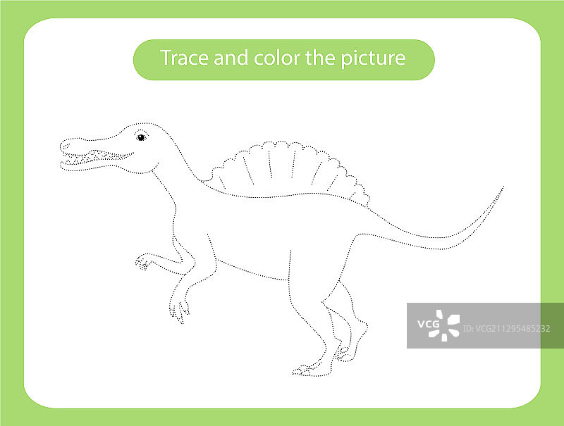 棘龙恐龙的痕迹和彩色图片图片素材