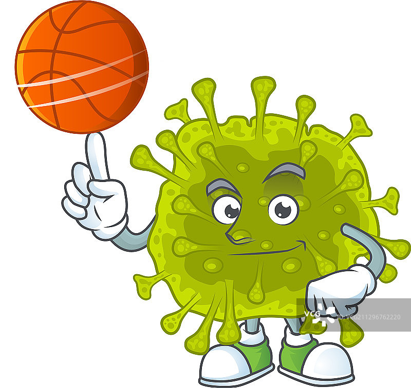 有吸引力的冠状病毒传播与篮球图片素材