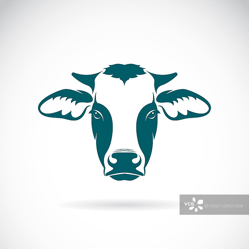 牛头设计的白色背景农场动物图片素材