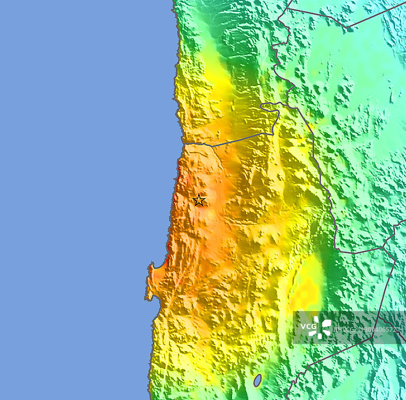 2007年智利地震烈度图图片素材