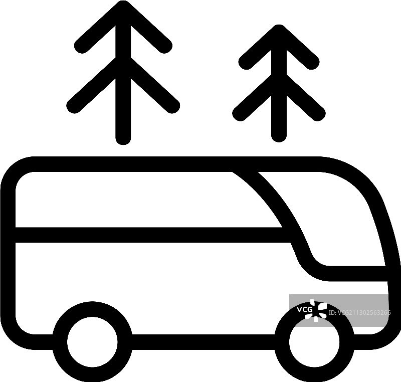 旅游巴士中森林的图标轮廓图片素材