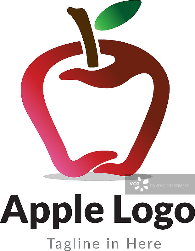 红色天然苹果标志设计灵感图片素材