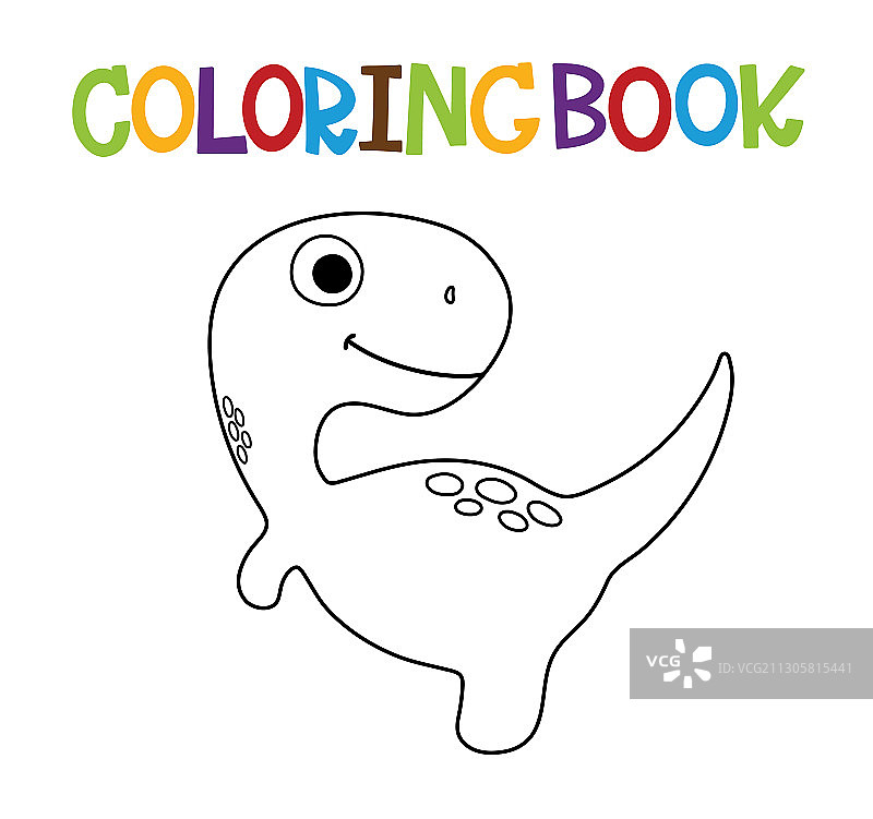 可爱的恐龙涂色书图片素材