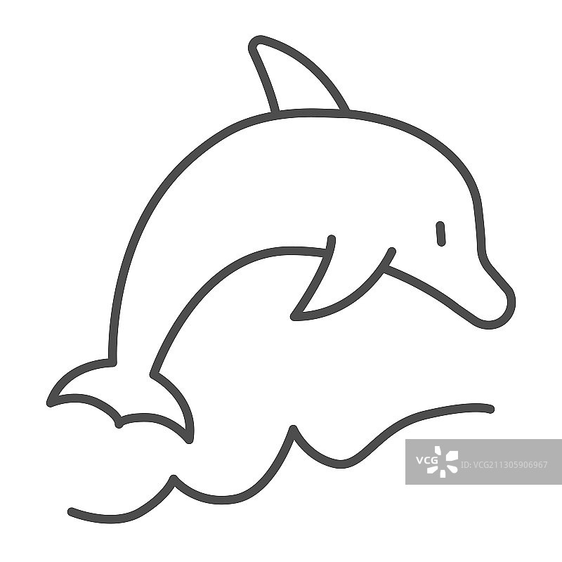 海豚跳过浪细线象征夏天图片素材