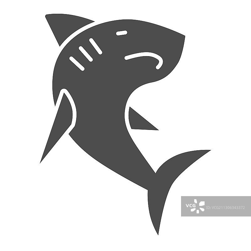鲨鱼固体图标海洋概念危险海洋图片素材