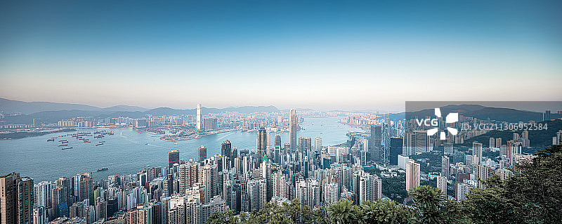 香港维多利亚港黄昏图片素材
