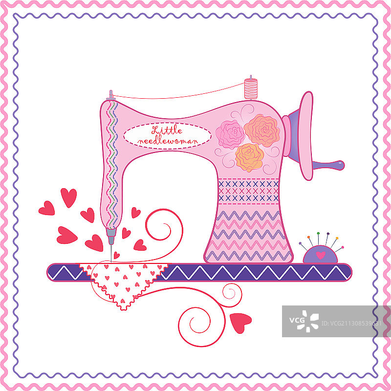 粉红色缝纫机图片素材