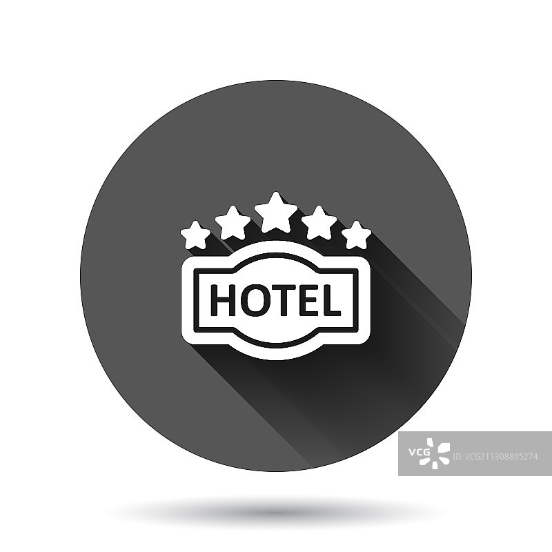 酒店5星级标志图标在公寓式客栈上图片素材