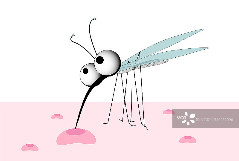 可爱的卡通蚊子虫蚊子咬图片素材
