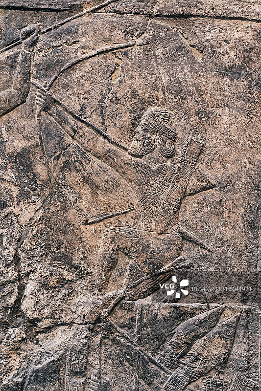 大英博物馆亚述文明城墙浮雕图片素材