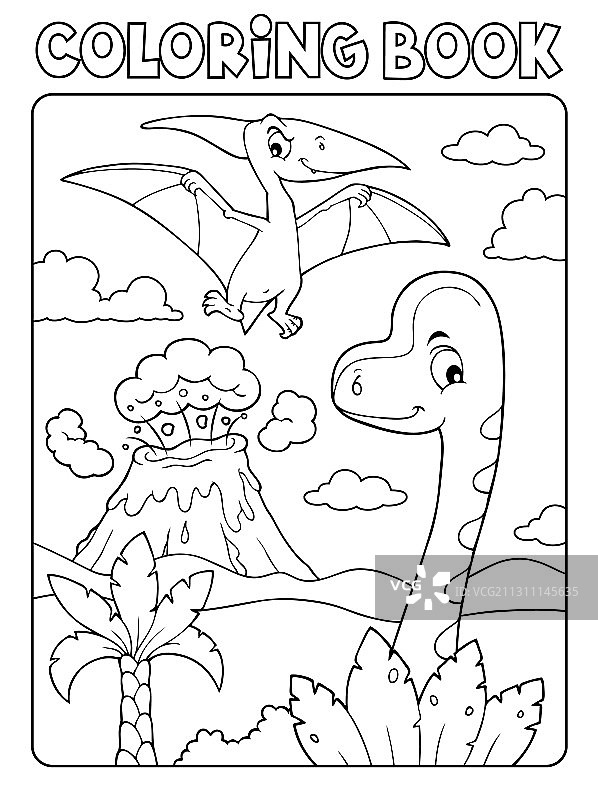 着色书恐龙构图图5图片素材
