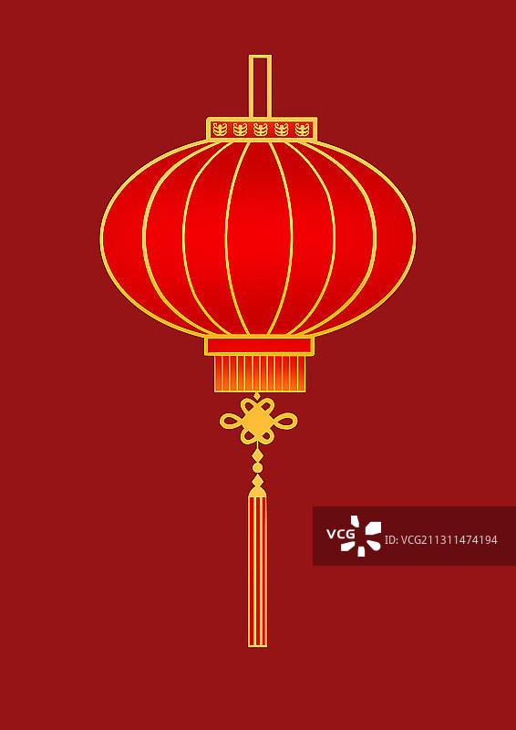 中国风写实古典红色灯笼插画图片素材