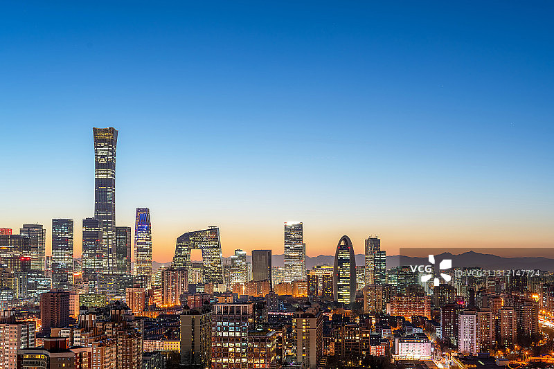 中国北京东四环外拍摄国贸中国尊商务区图片素材