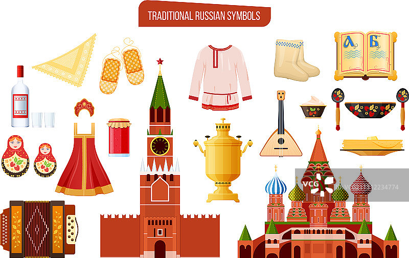 俄罗斯传统符号文化地标图片素材