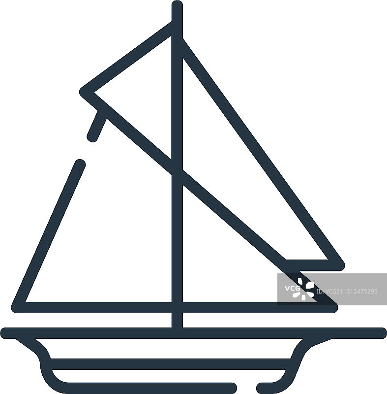 帆船图标帆船可编辑的笔触图片素材