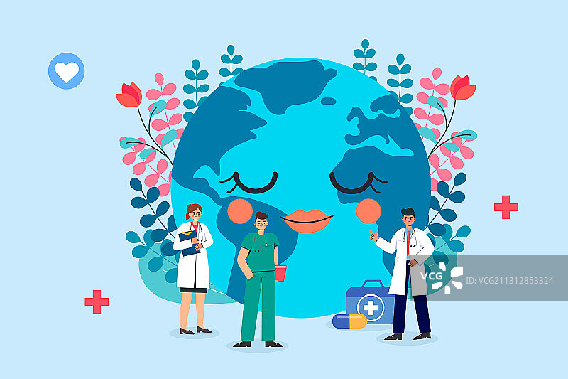 全球医疗健康事业概念矢量插画图片素材