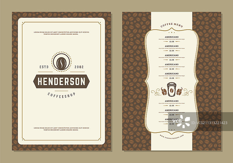 咖啡菜单设计手册模板图片素材