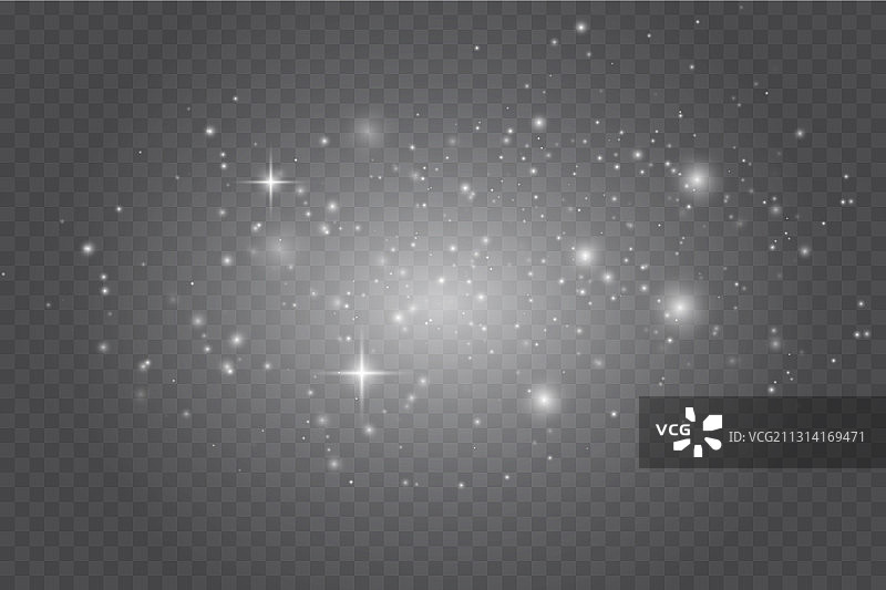 火花和星星闪烁的特殊灯光效果图片素材