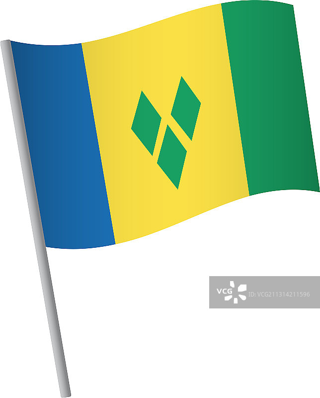 圣文森特和格林纳丁斯的旗帜图标图片素材