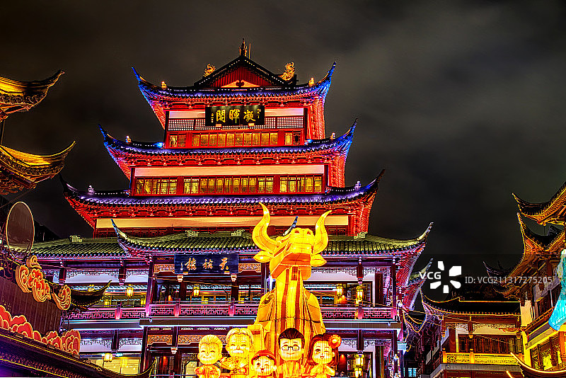 牛年灯会 - 上海城隍庙图片素材