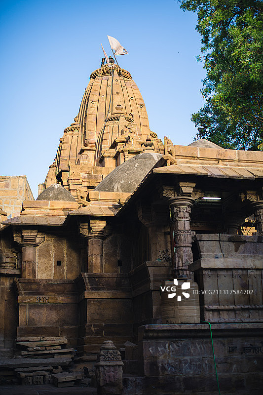 印度金城杰伊瑟尔梅尔城堡的印度教寺庙图片素材