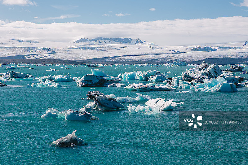冰岛，冰河湖，晴天，蓝色，浮冰图片素材