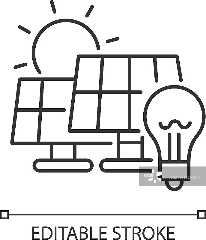 太阳能电站线性图标图片素材
