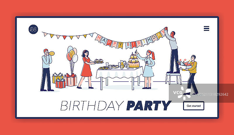 生日聚会登陆页面模板用快乐图片素材