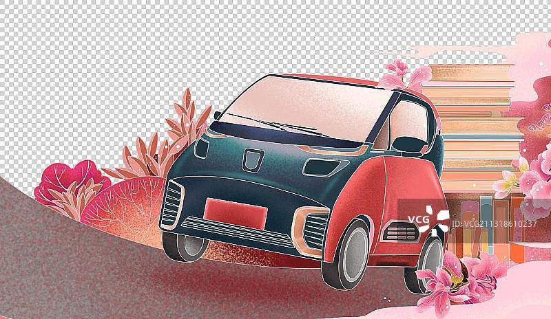 柳州宝骏汽车E200新能源绿颜色环保汽车红色小汽车图片素材