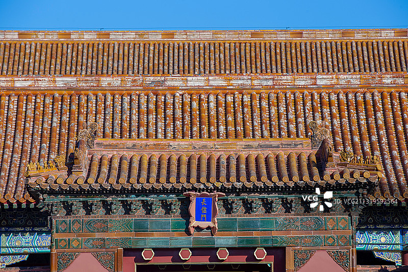 亚洲中国北京市夏季的故宫博物院长信门图片素材