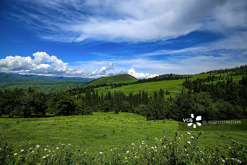 新疆那拉提草原美景图片素材