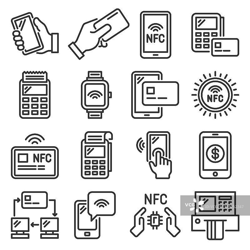 NFC手机支付及终端图标设置图片素材