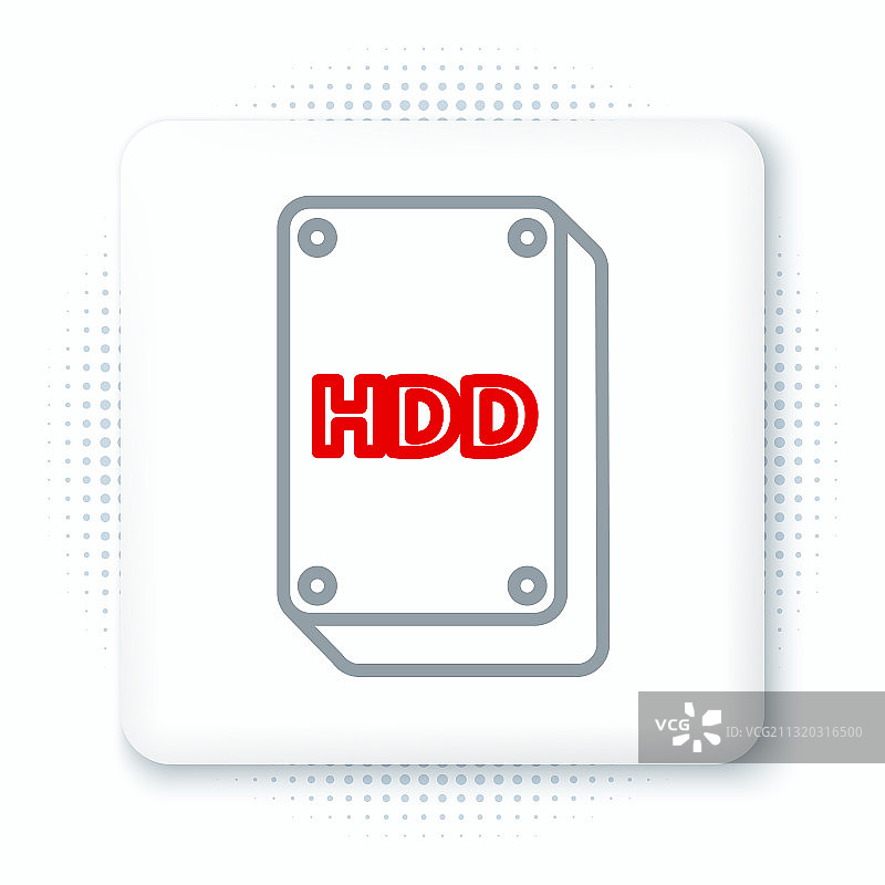 线硬盘驱动器HDD图标隔离在白色图片素材