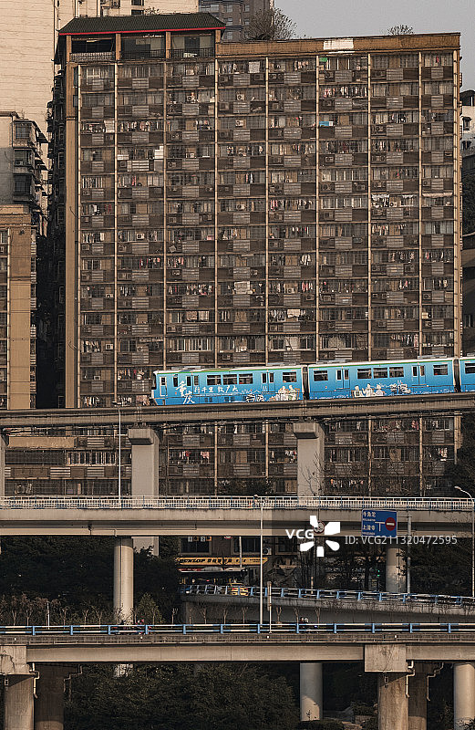 重庆城市风光 轻轨2号线图片素材