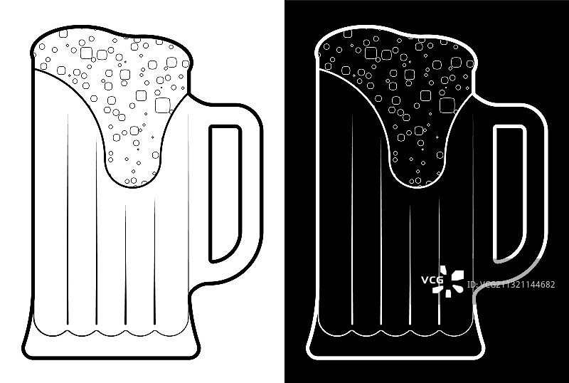 图标啤酒杯与泡沫啤酒节19 9月图片素材