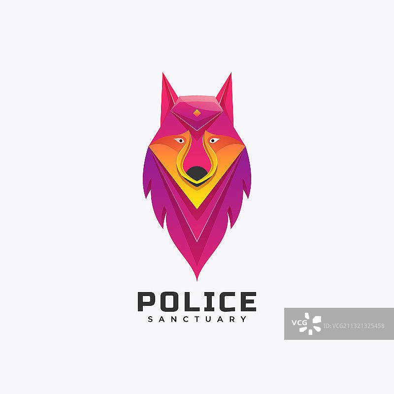 标志狮子警察色彩渐变风格图片素材